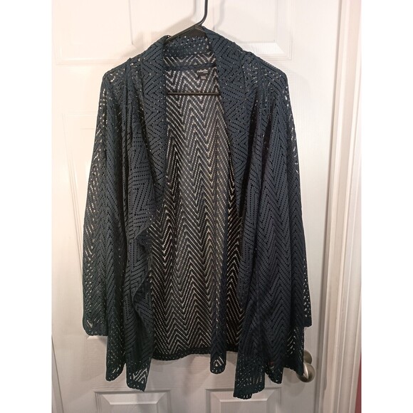 Rafaella Woman Cover Top Plus Size 2X Open Blue - Picture 2 of 10